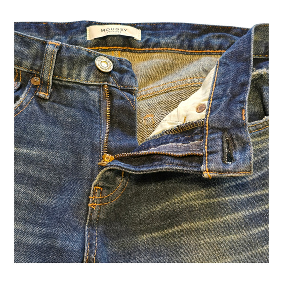 Moussy Vintage Jeans Womens 25 Blue Glendale Skinny Cropped Distressed Grunge - Picture 8 of 14